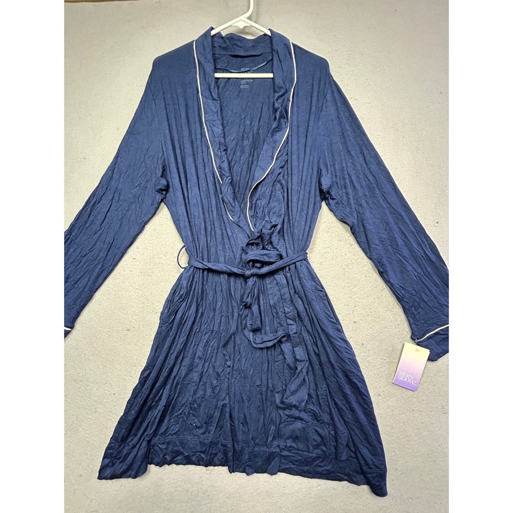 Stars Above Robe Soft Knit Smart Blue XL/XXL Womens